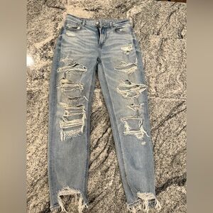 American Eagle Outfitters Ripped Stretch Mom Jeans